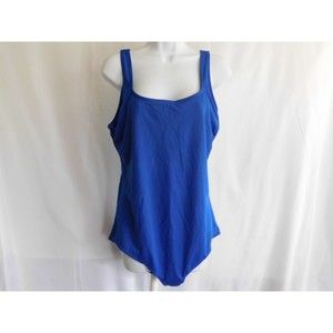 Lands End Swimsuit Womens Blue One Piece Bathing Suit Size 18